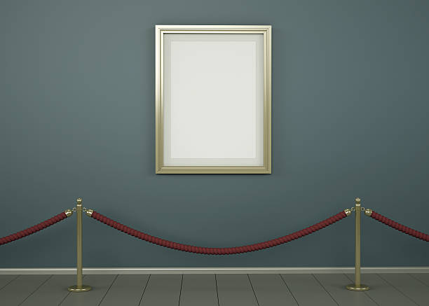 single picture in a gallery - museum wall stockfoto's en -beelden