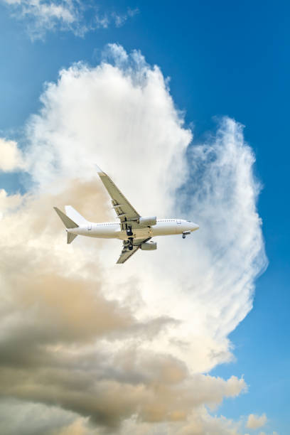 istock High-altitude airplane and beautiful sky in spring 1206832466