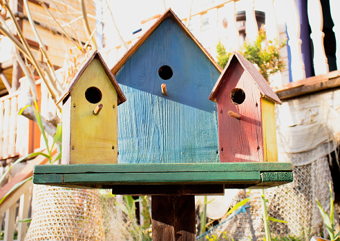 colorful birdhouse.