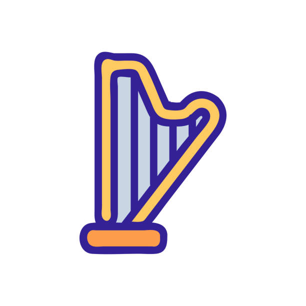 Harp icon vector. Isolated contour symbol illustration Harp icon vector. Thin line sign. Isolated contour symbol illustration psaltery stock illustrations