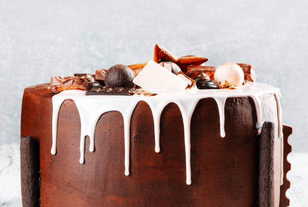 istock The cake is decorated with white chocolate and whipped cream 1206835837
