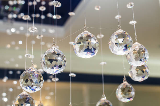 istock Glass faceted hanging balls. 1206838193