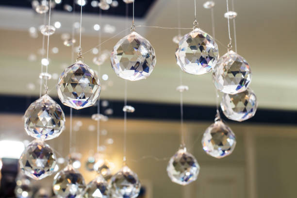 istock Glass faceted hanging balls. 1206838234