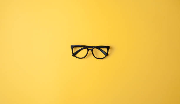 Black glasses frame stock photo