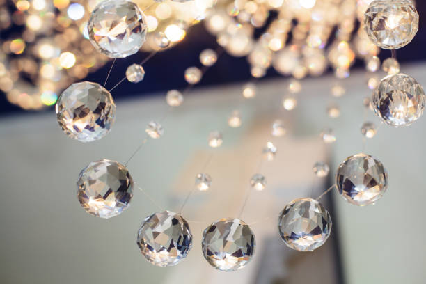 istock Glass faceted hanging balls. 1206838308