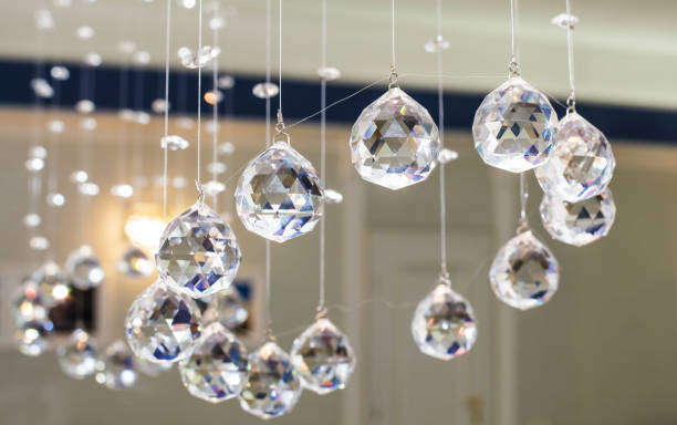 istock Glass faceted hanging balls. 1206838359