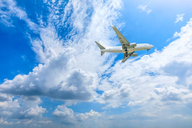 istock High-altitude airplane and beautiful sky in spring 1206839344