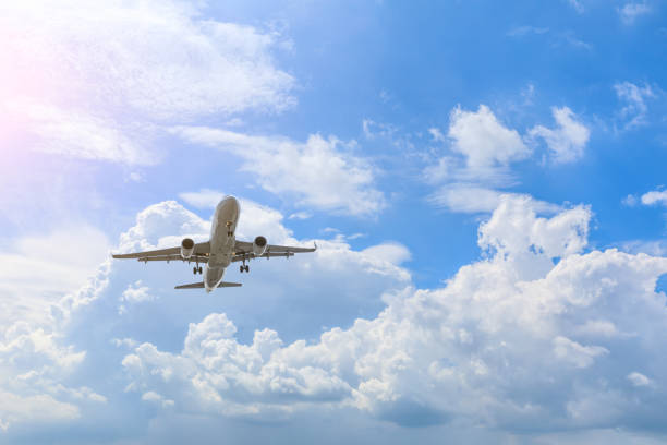 istock High-altitude airplane and beautiful sky in spring 1206839534