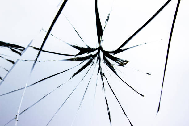 istock Crack lines of broken glass. Cracks on the window. 1206839768