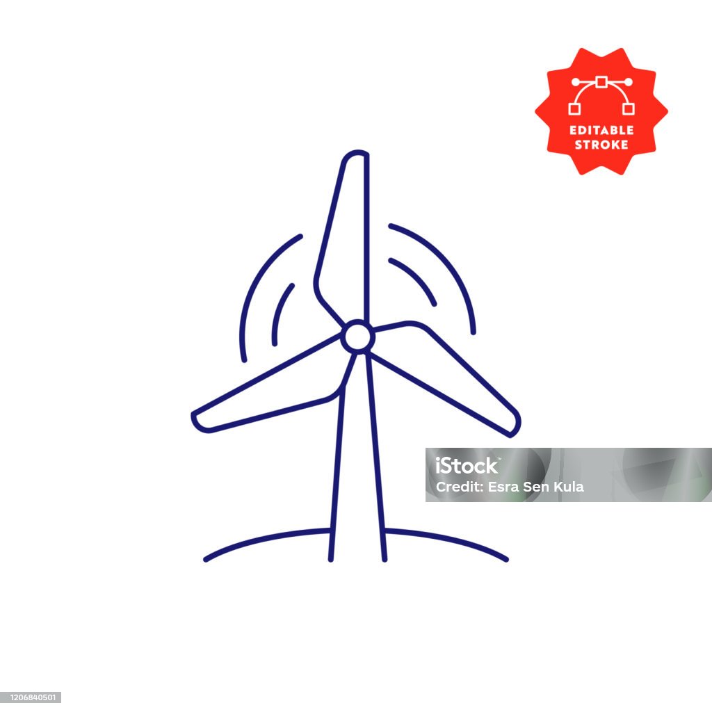 Icono de línea de turbina de viento con trazo editable y píxel perfecto. - arte vectorial de Aerogenerador libre de derechos Icono de línea de turbina de viento con trazo editable y píxel perfecto. - arte vectorial de Aerogenerador libre de derechos