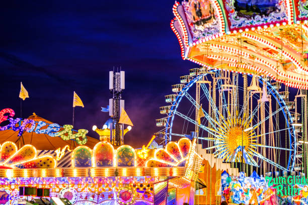 oktoberfest 2019 - munich - bavaria - carrusel - kiosk editorial traditional culture famous place fotografías e imágenes de stock