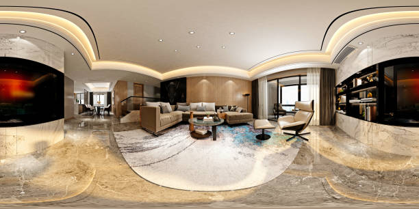 istock 3d render of 360 degrees home interior 1206841747