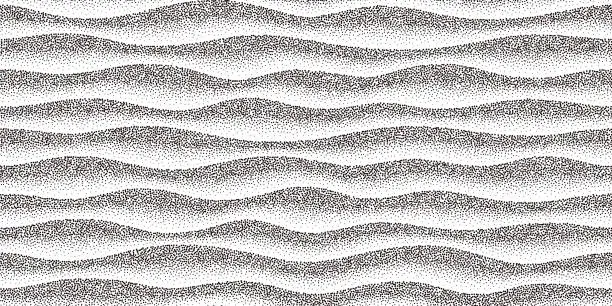 Vector illustration of Abstract stippled halftoned waves. Vector seamless pattern