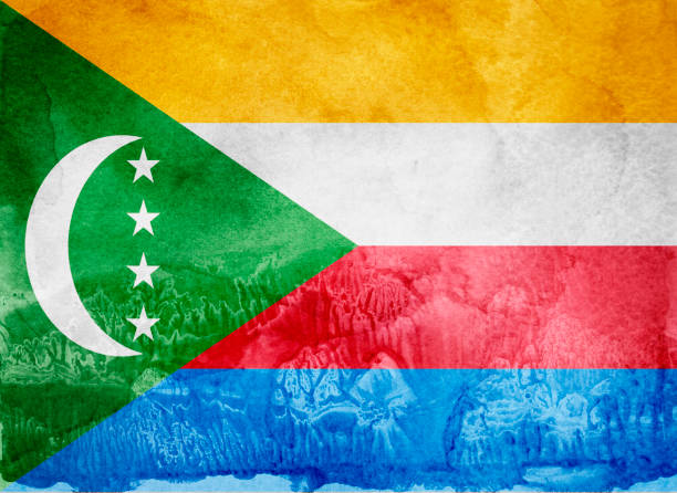 istock Watercolor flag on background. Comoros 1206849576