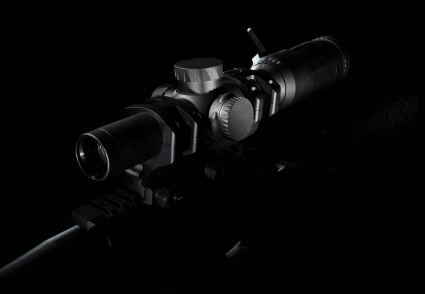 istock Mysterious rifle scope on a bolt action firearm 1206851353