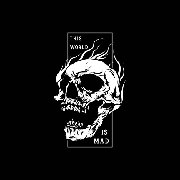 Screaming Skull Occult Illustration Download with the EPS file for any editable or scalable needs. cartoon t shirt design stock illustrations