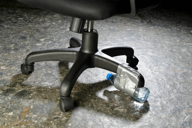 istock Lifehacks, Wrapping Water Bottle to Fix Broken Office Chair 1206858292