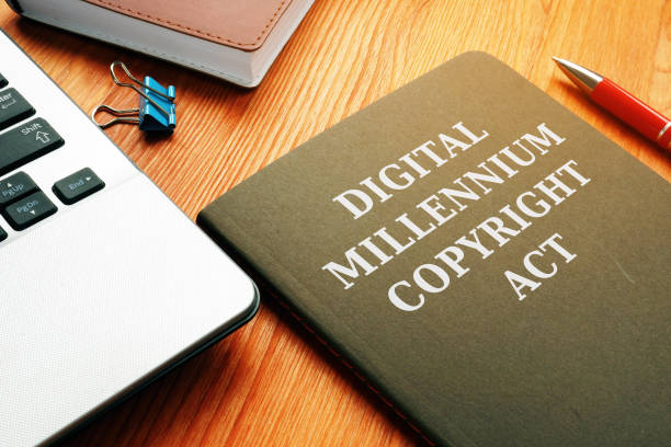 istock DMCA Digital Millennium Copyright Act and laptop. 1206860790