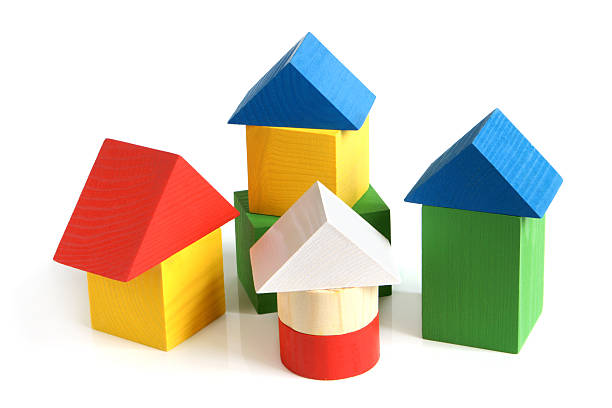 istock House made from children's wooden building blocks 120686706