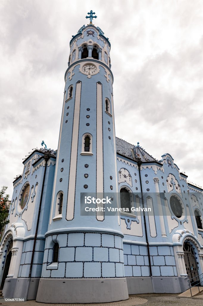 The Blue Church of St. Elizabeth in Bratislava The church Architecture Stock Photo