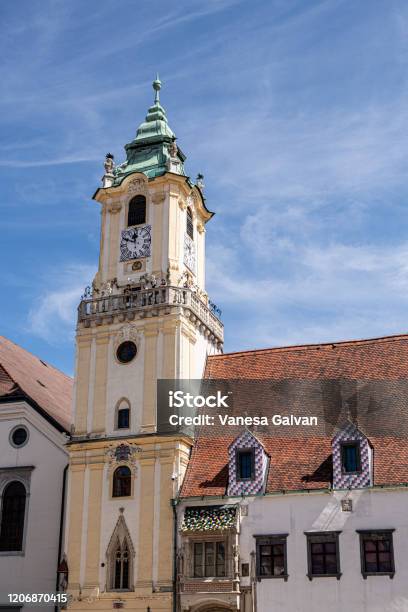 Old Town Hall Tower In Bratislava Stock Photo - Download Image Now - Architecture, Bratislava, Building Exterior