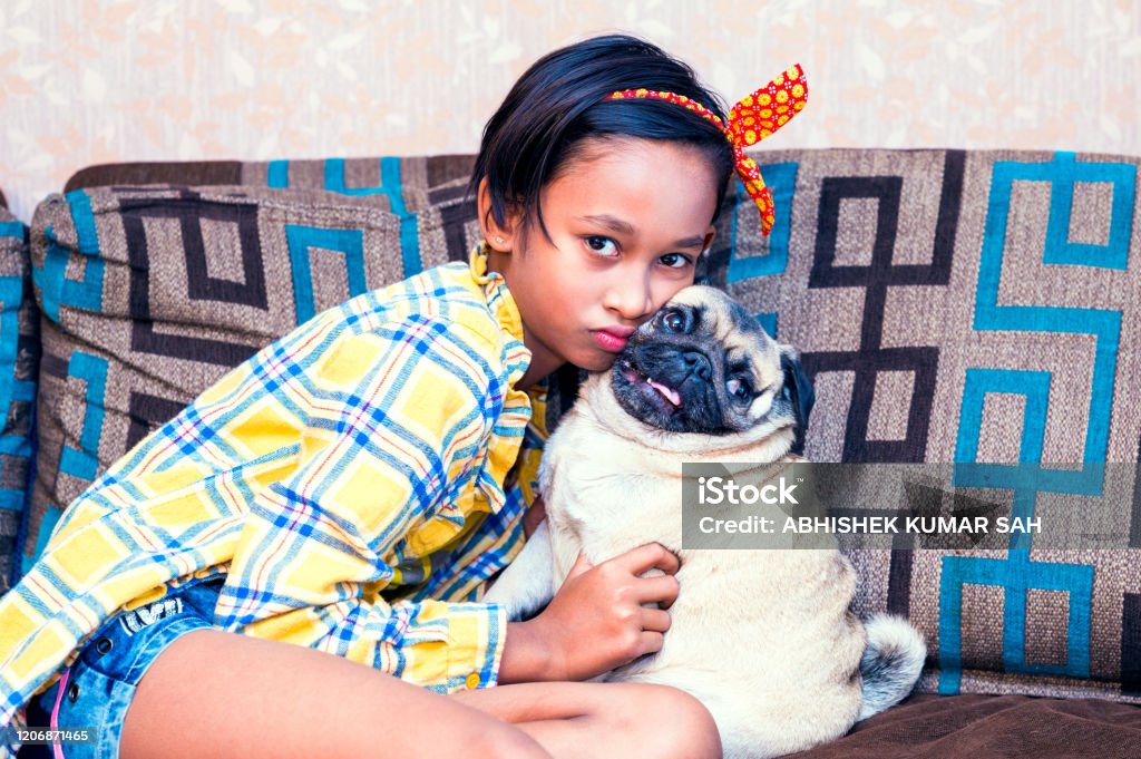 Cute Little Indian Girl Playing With Her Pet Dog Pug Inside Home Stock Photo - Download Image Now - iStock Cute Little Indian Girl Playing With Her Pet Dog Pug Inside Home Stock Photo - Download Image Now - iStock
