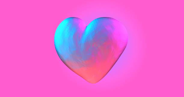 istock Neon background with glowing ultraviolet heart. For St. Valentines Day event. 3D rendering 1206875500