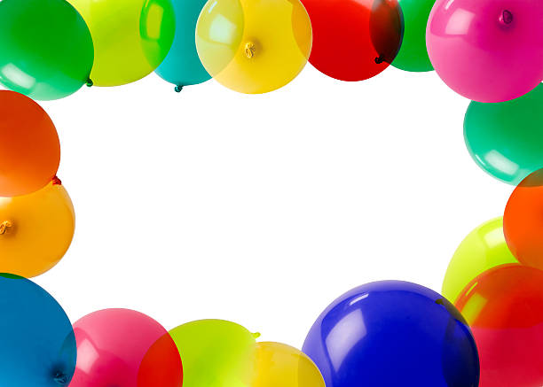 party balloons in a frame stock photo