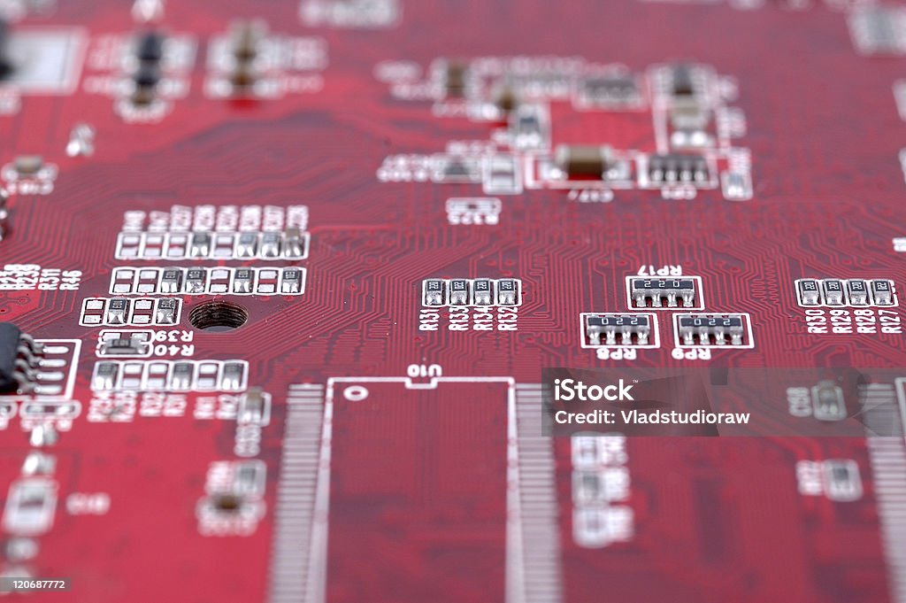 motherboard close up close up photo of part of a motherboard.circuit board close up , Abstract Stock Photo