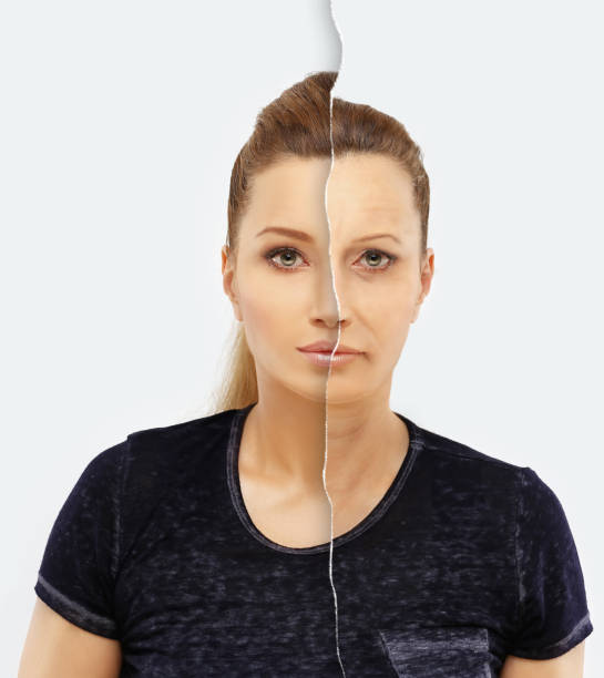 istock Process of aging.Age changes.Woman of different ages, concept skin aging. 1206878273