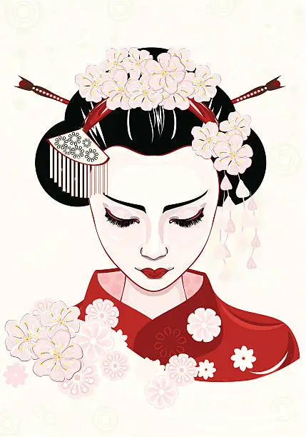 Vector illustration of Geisha