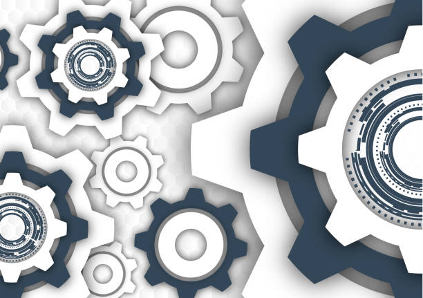 istock Technological background, gear wheel, modern cover template. The concept of teamwork, ideas, solutions found, part of the mechanism. 1206882032