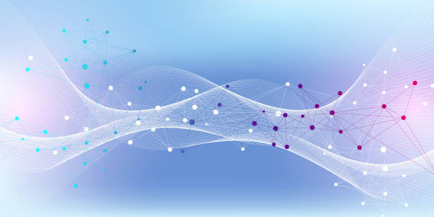 Scientific vector illustration genetic engineering and gene manipulation concept. DNA helix, DNA strand, molecule or atom, neurons. Abstract structure for Science or medical background. Wave flow Scientific vector illustration genetic engineering and gene manipulation concept. DNA helix, DNA strand, molecule or atom, neurons. Abstract structure for Science or medical background. Wave flow. probiotic pattern stock illustrations