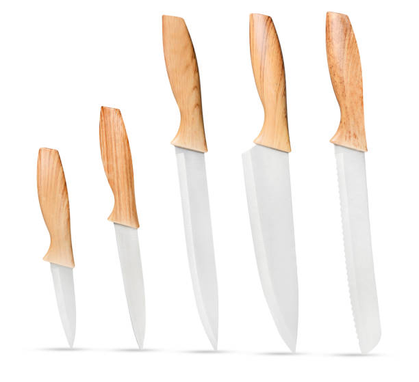istock Set of kitchen knives isolated on a white background 1206889553