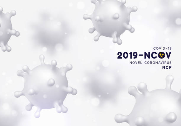 illustrations, cliparts, dessins animés et icônes de nouveau coronavirus (2019-ncov). virus covid 19-ncp. coronavirus ncov dénoté est un virus à arn à brin unique. contexte avec les cellules 3d réalistes de virus blancs. illustration vectorielle - n&