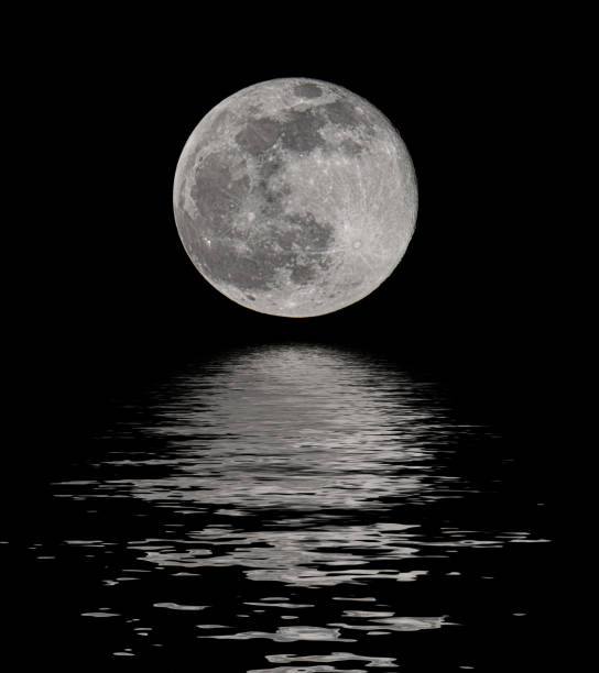 istock Scenic with full moon on sea to night 1206894544
