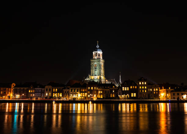 istock Skyline of Deventer by night 1206894632