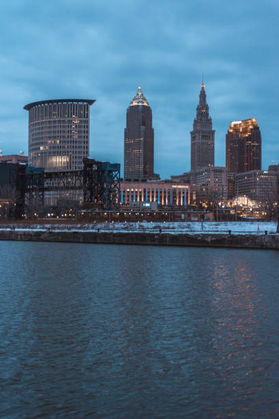 istock Cleveland Ohio Skyline at Sunset Blue Hour 1206902424