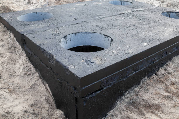 istock Manhole in the concrete block 1206904482