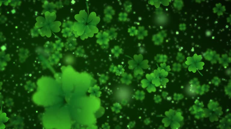 4 Leaf Clover. Particles, St Patrick's Day, Nobody, Wallpaper