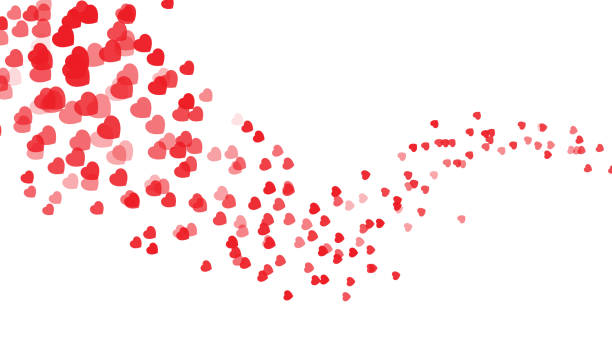 ilustrações, clipart, desenhos animados e ícones de trilhas de confete voadoras no fundo branco. projete elementos de formas cardíacas. dia dos namorados, dia das mães. - love romance heart suit symbol