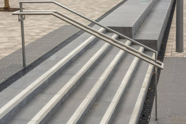 modern staircase with railing