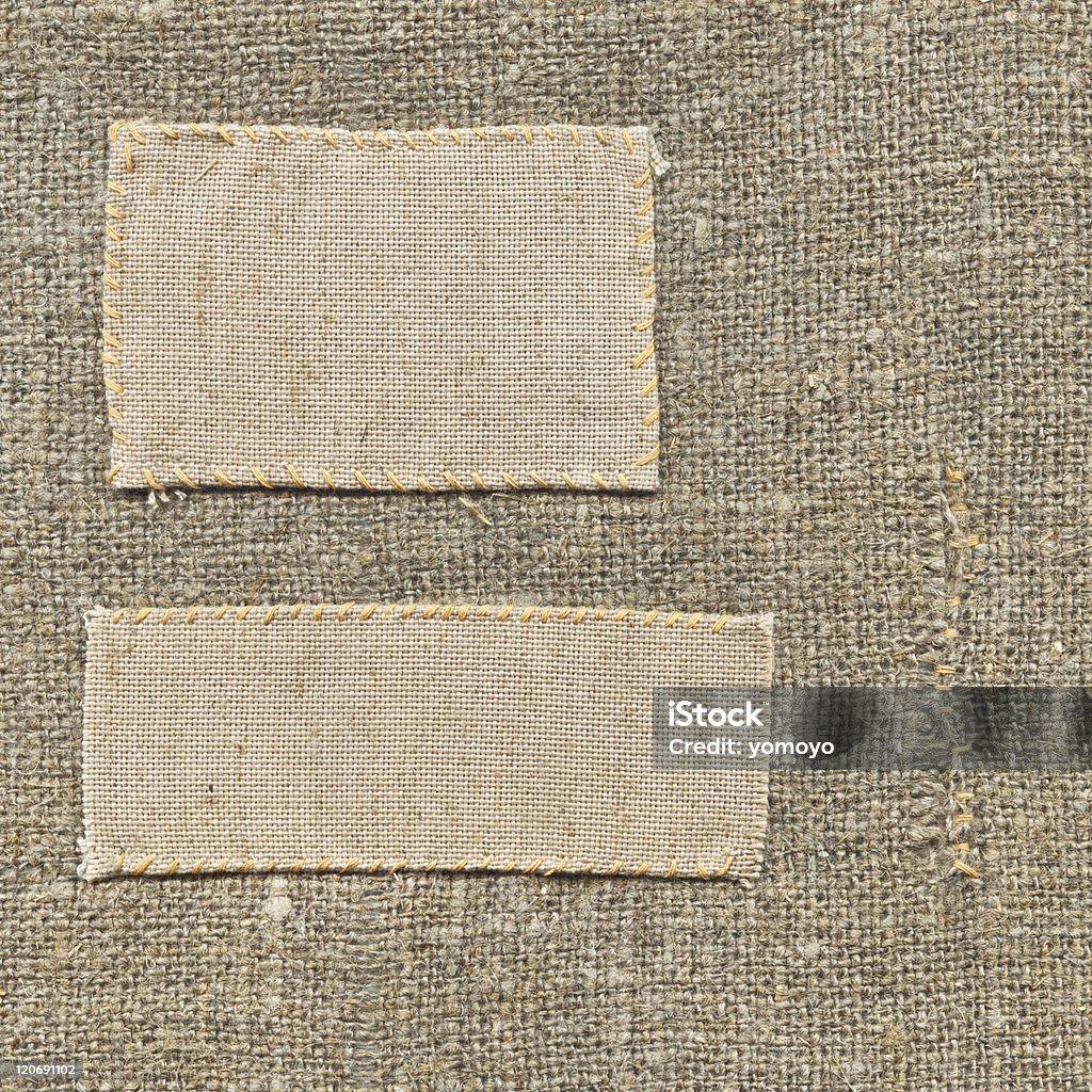 Vecchia etichetta in tessuto - Foto stock royalty-free di Antico - Condizione
