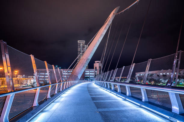 istock Harbor Drive Pedestrian Bridge at night 1206911935