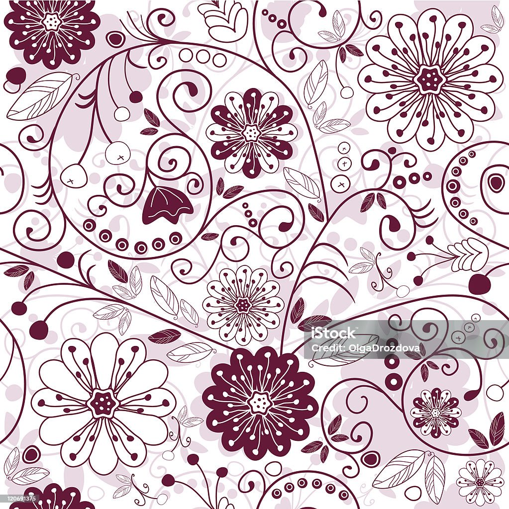 White-purple seamless floral pattern White and purple seamless floral pattern with flowers (vector) Backgrounds stock vector