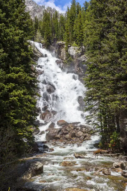 Hidden Falls, near the Inspiration Point over Jenny Lake, Grand Teton National Park, Wyoming