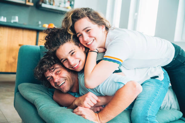 istock Happy father with teenagers 1206927031