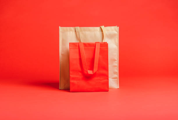Plastic bag and food with white background