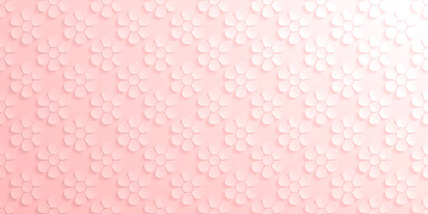 ilustraciones, imágenes clip art, dibujos animados e iconos de stock de fondo rosa abstracto - patrón de flores - flower backgrounds single flower copy space