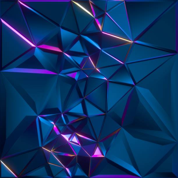 3d Render Abstract Faceted Crystal Background Blue Texture Triangles  Geometrical Crystallized Wallpaper Modern Fashion Concept Stock Photo -  Download Image Now - iStock